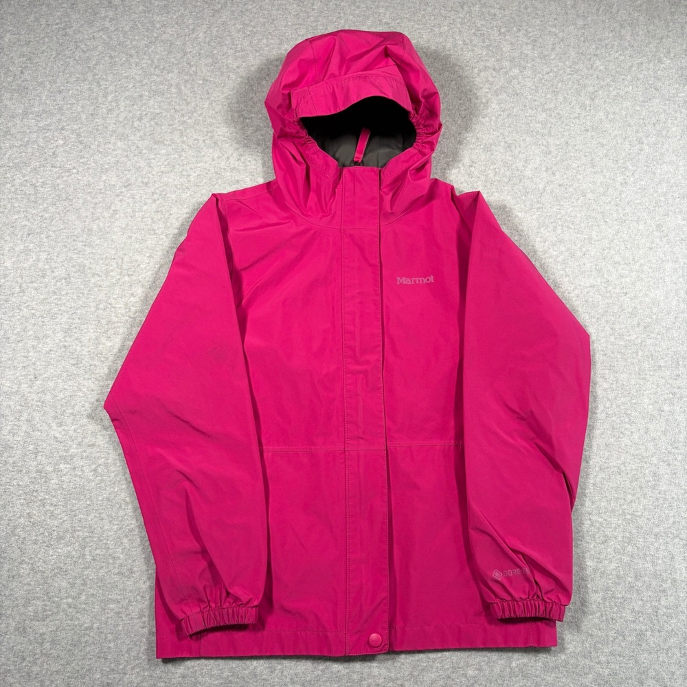 Marmot Gore-Tex Rain Jacket Women Large Pink Waterproof Hooded Outdoor Shell